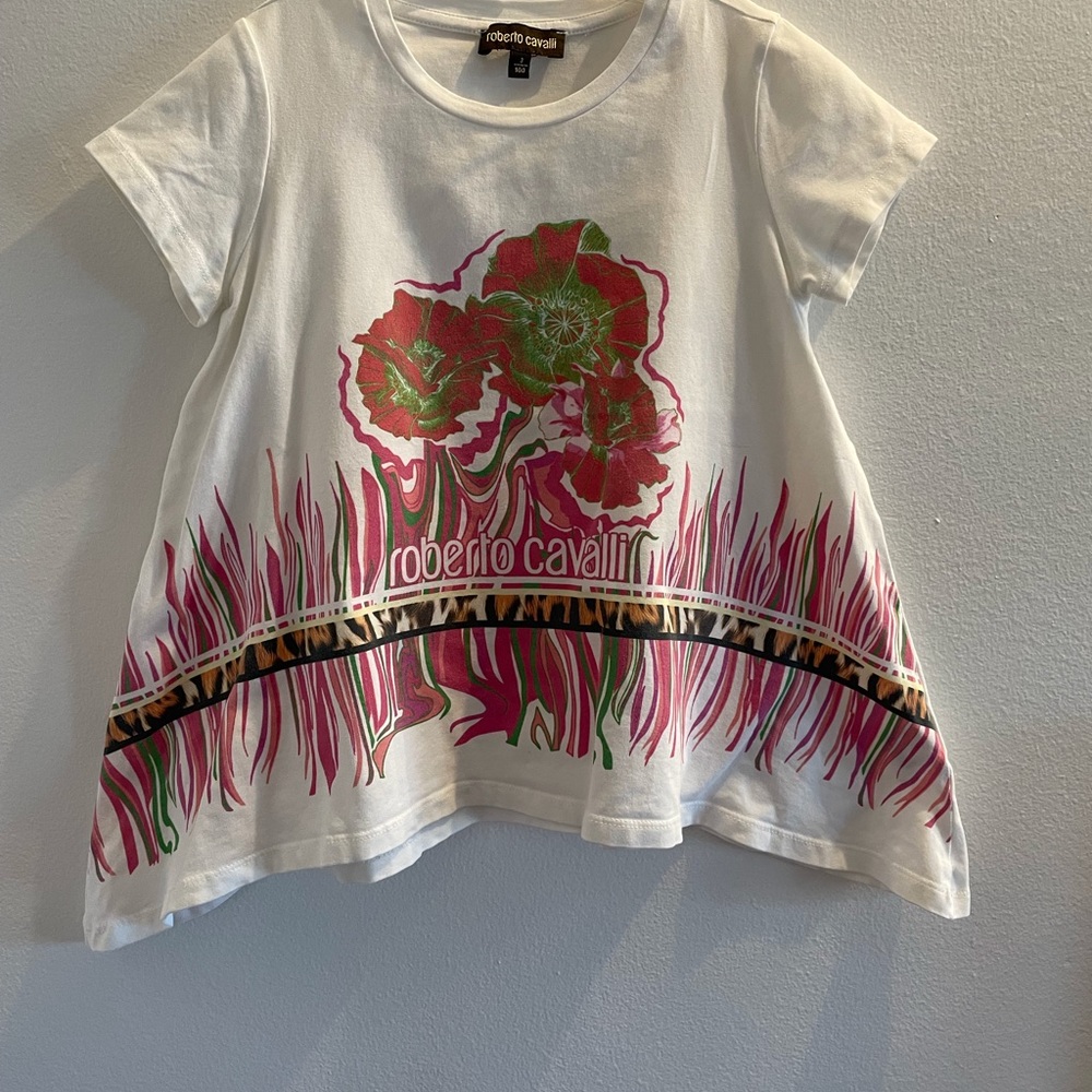 Roberto Cavalli Toddler Girls Top In White Size 3.
